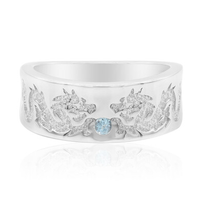 Anello in argento con Topazio Blu Svizzero