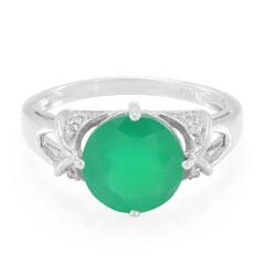 Anello in argento con Calcedonio Verde