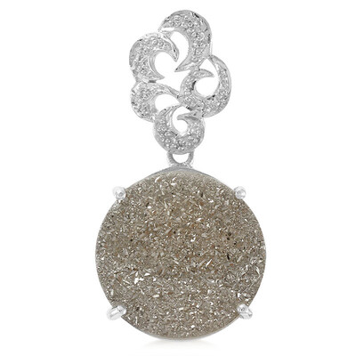 Ciondolo in argento con Quarzo Glitter Platino