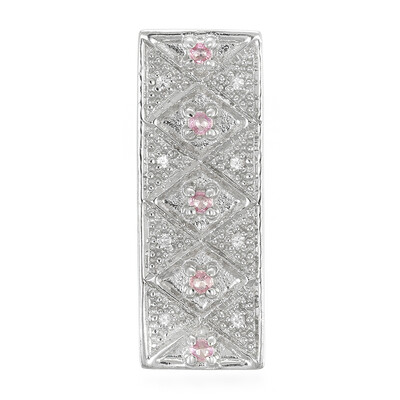 Ciondolo in argento con Zaffiro Ceylon Rosa