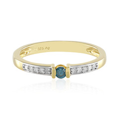 Anello in argento con Diamante Blu I2