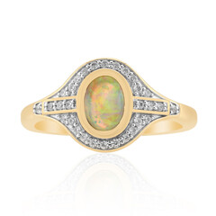 Anello in oro con Opale Nero Crystal di Lightning Ridge (Mark Tremonti)