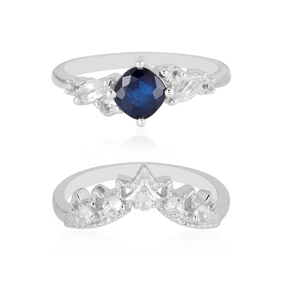 Anello in argento con Spinello Blu Royal