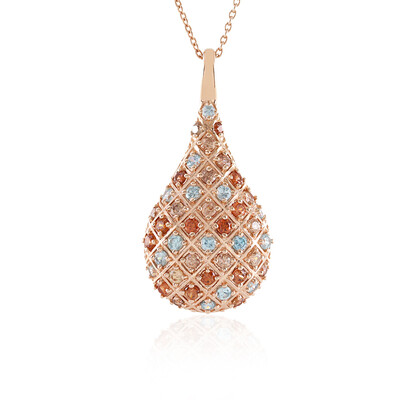 Collana in argento con Zircone Arancione (KM by Juwelo)