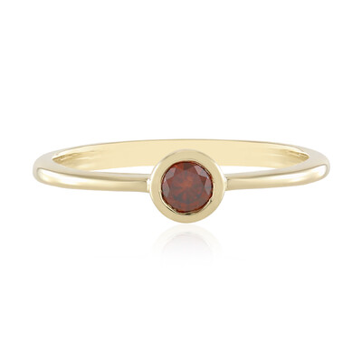 Anello in oro con Diamante Rosso I2