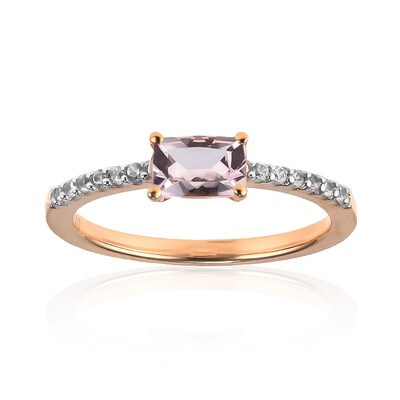 Anello in oro con Berillo Rosa non riscaldato
