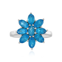 Anello in argento con Apatite Blu Neon