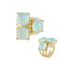 Anello in argento con Calcedonio Blu