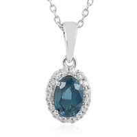 Collana in argento con Cianite Blu Foglia di Tè