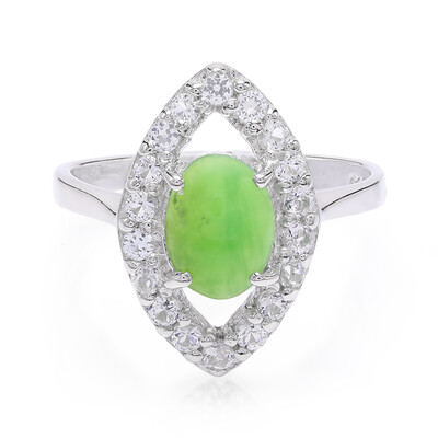 Anello in argento con Crisoprasio Imperiale