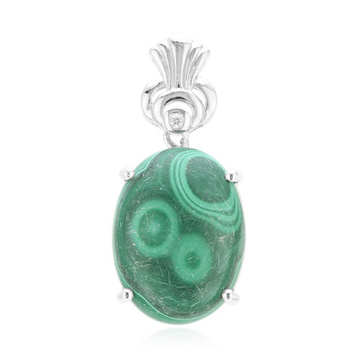 Ciondolo in argento con Malachite