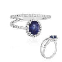 Anello in oro con Zaffiro Ceylon Blu