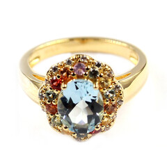 Anello in argento con Topazio Blu Cielo
