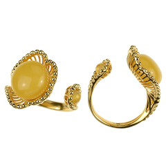 Anello in argento con Ambra Baltica