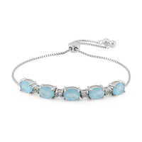 Bracciale in argento con Quarzo blu pastello