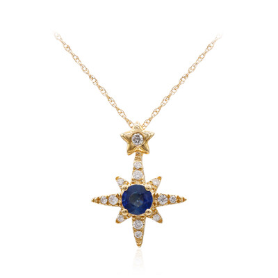 Collana in oro con Zaffiro Ceylon Blu