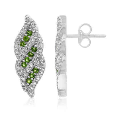 Orecchini in argento con Diopside Russo