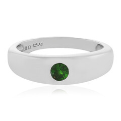 Anello da uomo in argento con Diopside Russo