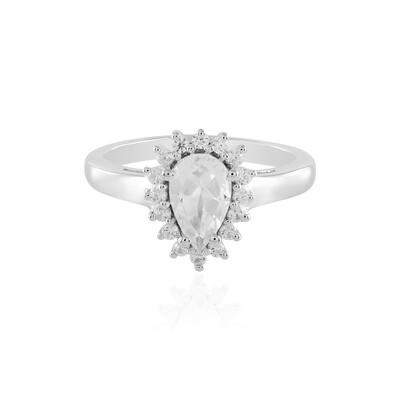 Anello in argento con Topazio Bianco