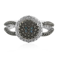 Anello in argento con Diamante Blu I3