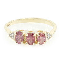 Anello in oro con Zaffiro Padparadscha (non riscaldato)
