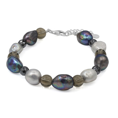 Bracciale in argento con Quarzo Fumè (TPC)