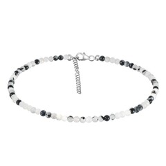 Collana in argento con Quarzo Rutilato Nero