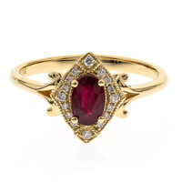 Anello in oro con Rubino Mozambico AAA (CIRARI)