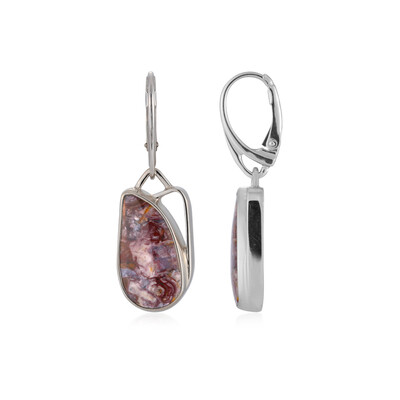 Orecchini in argento con Legno di Palma Pietrificato (Bali Barong)