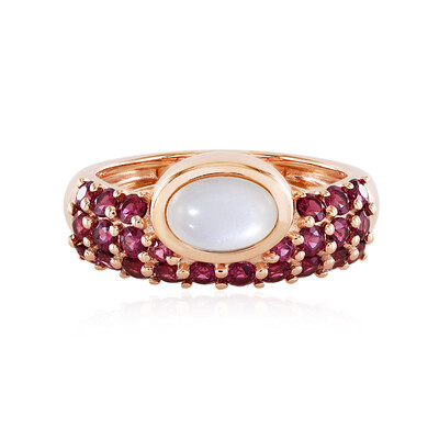 Anello in argento con Pietra di Luna Bianca (KM by Juwelo)
