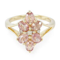 Anello in oro con Zaffiro Padparadscha (non riscaldato) (AMAYANI)