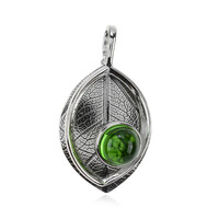 Ciondolo in argento con Ambra Verde Colombiana