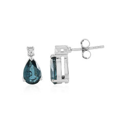Orecchini in argento con Cianite Blu Foglia di Tè