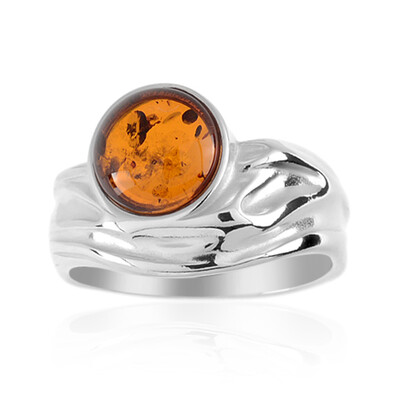 Anello in argento con Ambra Baltica (dagen)
