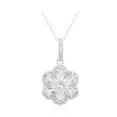 Collana in argento con Topazio Bianco