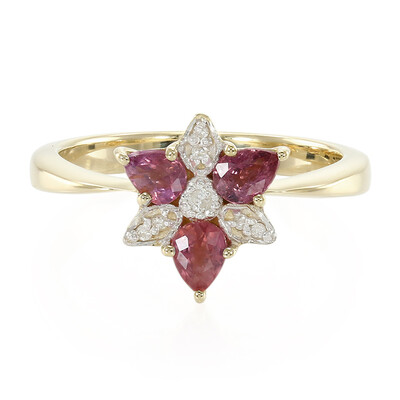 Anello in oro con Zaffiro Padparadscha (non riscaldato)