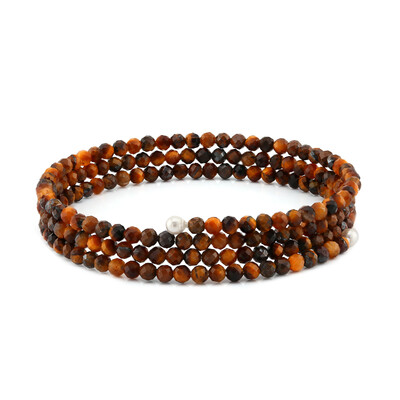 Bracciale in acciaio con Occhio di Tigre (Riya)