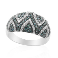 Anello in oro con Diamante Blu I1