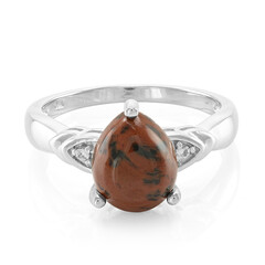 Anello in argento con Ossidiana Mogano