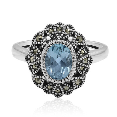Anello in argento con Topazio Blu Cielo