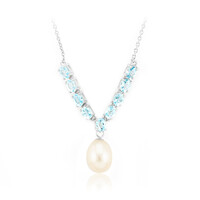 Collana in argento con Perla d'Acqua Dolce Bianca