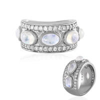 Anello in argento con Pietra di Luna Arcobaleno