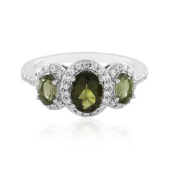 Anello in argento con Moldavite