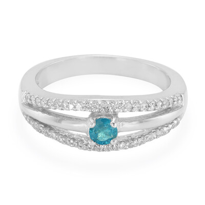 Anello in argento con Apatite Blu Neon