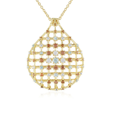 Collana in argento con Zircone Champagne (KM by Juwelo)