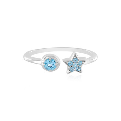 Anello in argento con Topazio Blu Svizzero