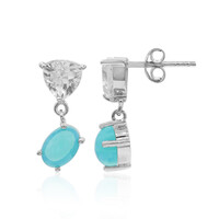 Orecchini in argento con Opale Blu dell'Etiopia