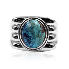 Anello in argento con Malachite Azzurrite