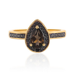Anello in argento con Quarzo Fumè