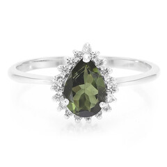 Anello in argento con Tormalina Verde Brasiliana